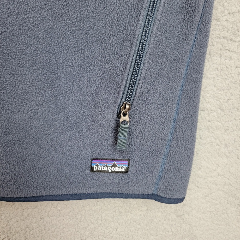 Patagonia Vest Mens Size XL Blue Synchilla Full Zip Fleece Pockets Embroidered - Picture 2 of 9